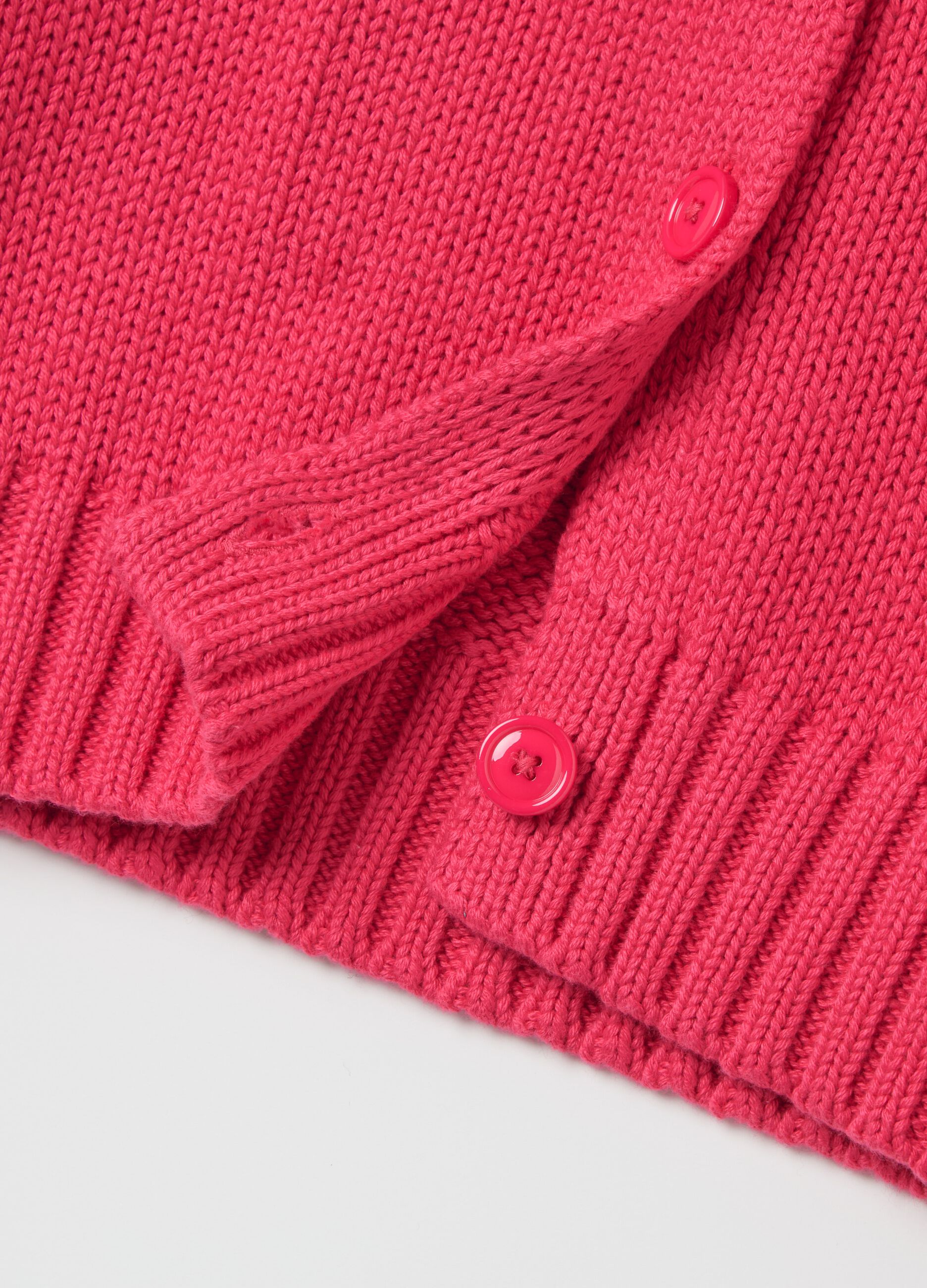 Cardigan with round neck in cotton