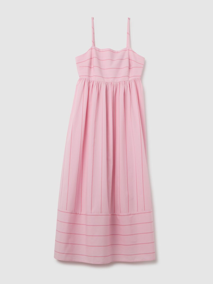 Abito lungo da donna in puro cotone rosa regular fit_0