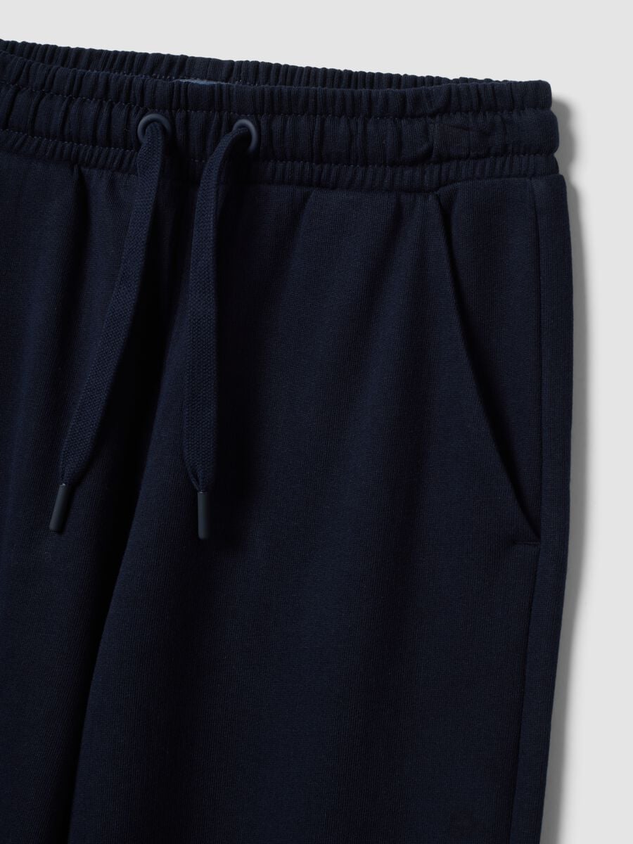 Pantaloni jogger blu in cotone organico_2