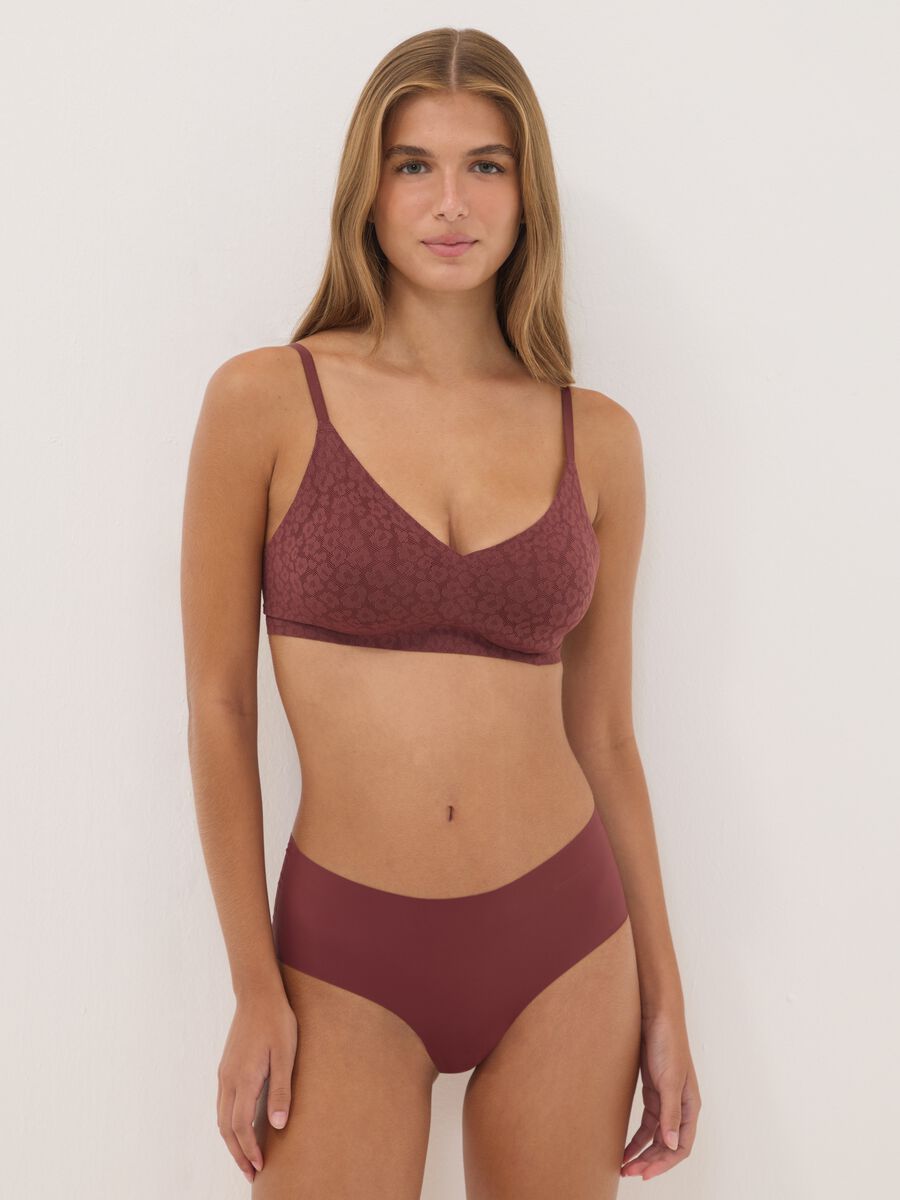 Reggiseno bralette rosso in tessuto elasticizzato con pizzo_1