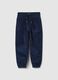 Children's Trousers in Blue Cotton and Corduroy_0