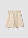 Beige cotton-blend shorts with elasticated waist_1