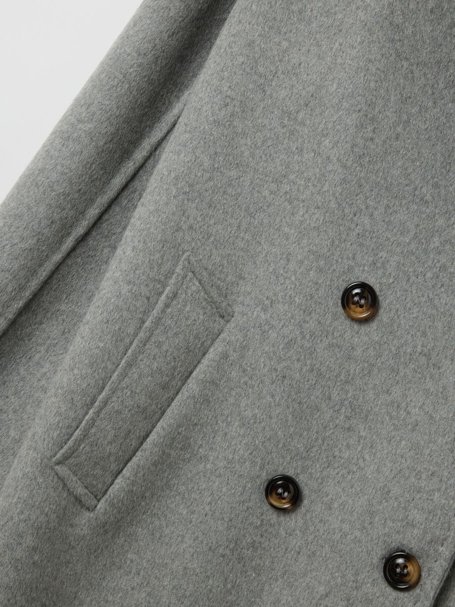 Grey wool-blend coat regular fit with buttons_5