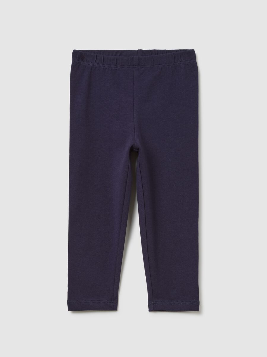 Leggings blu in tessuto elasticizzato_0