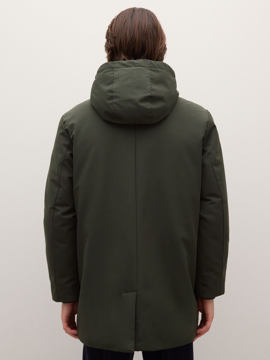 Giacca imbottita verde regular fit con zip e cappuccio_2