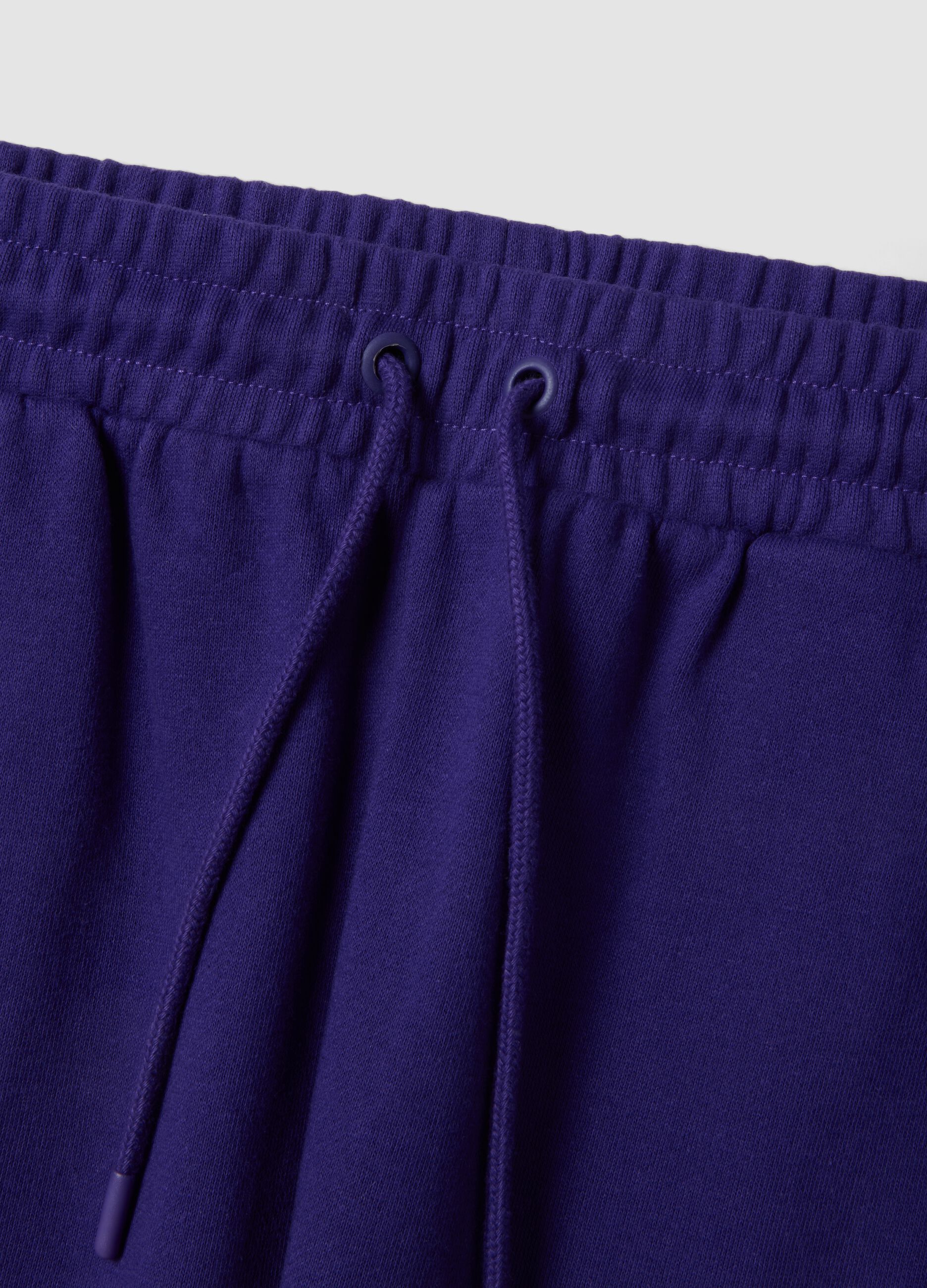 Shorts in misto cotone viola con stampe Los Angeles Lakers