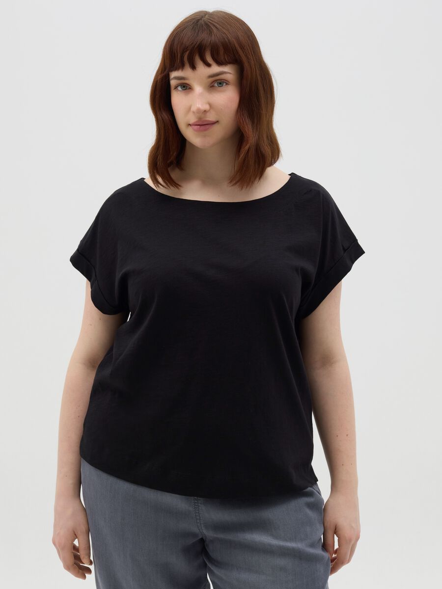 Curvy T-shirt in slub jersey_0