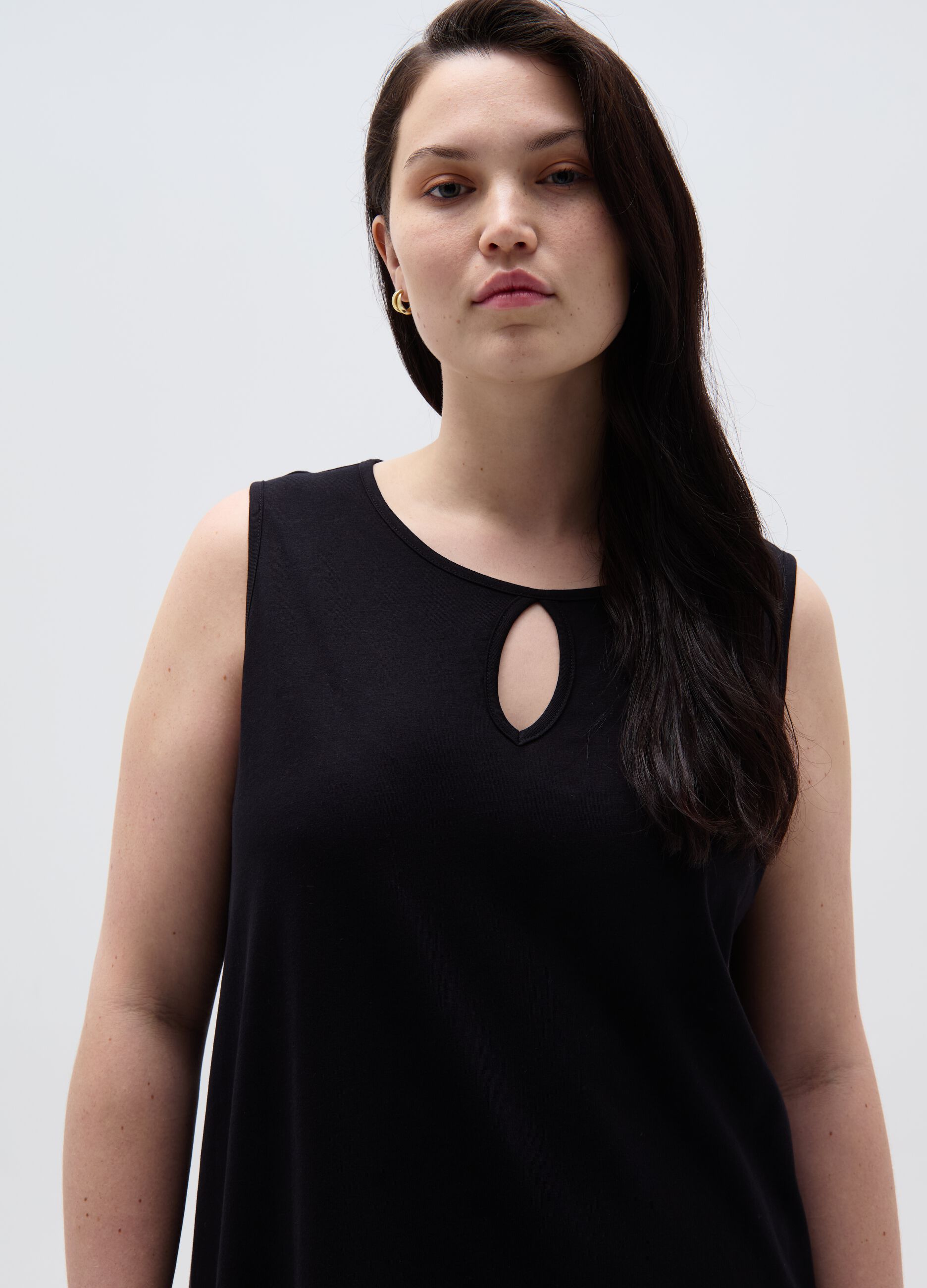 Essential Curvy short dress with flounce