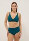 Green triangle bikini top in stretch fabric with shaping effect_1