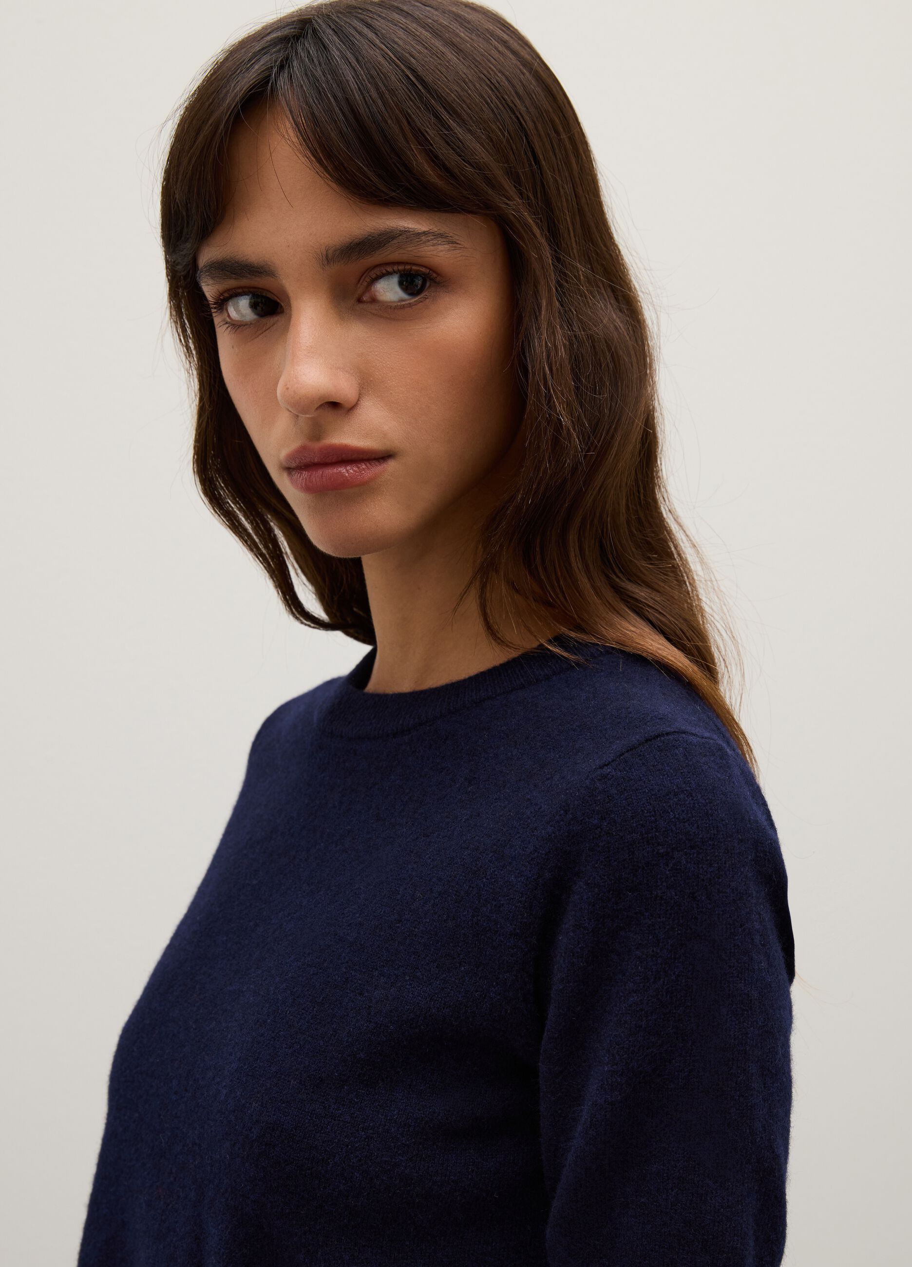 Blue pure wool sweater regular fit