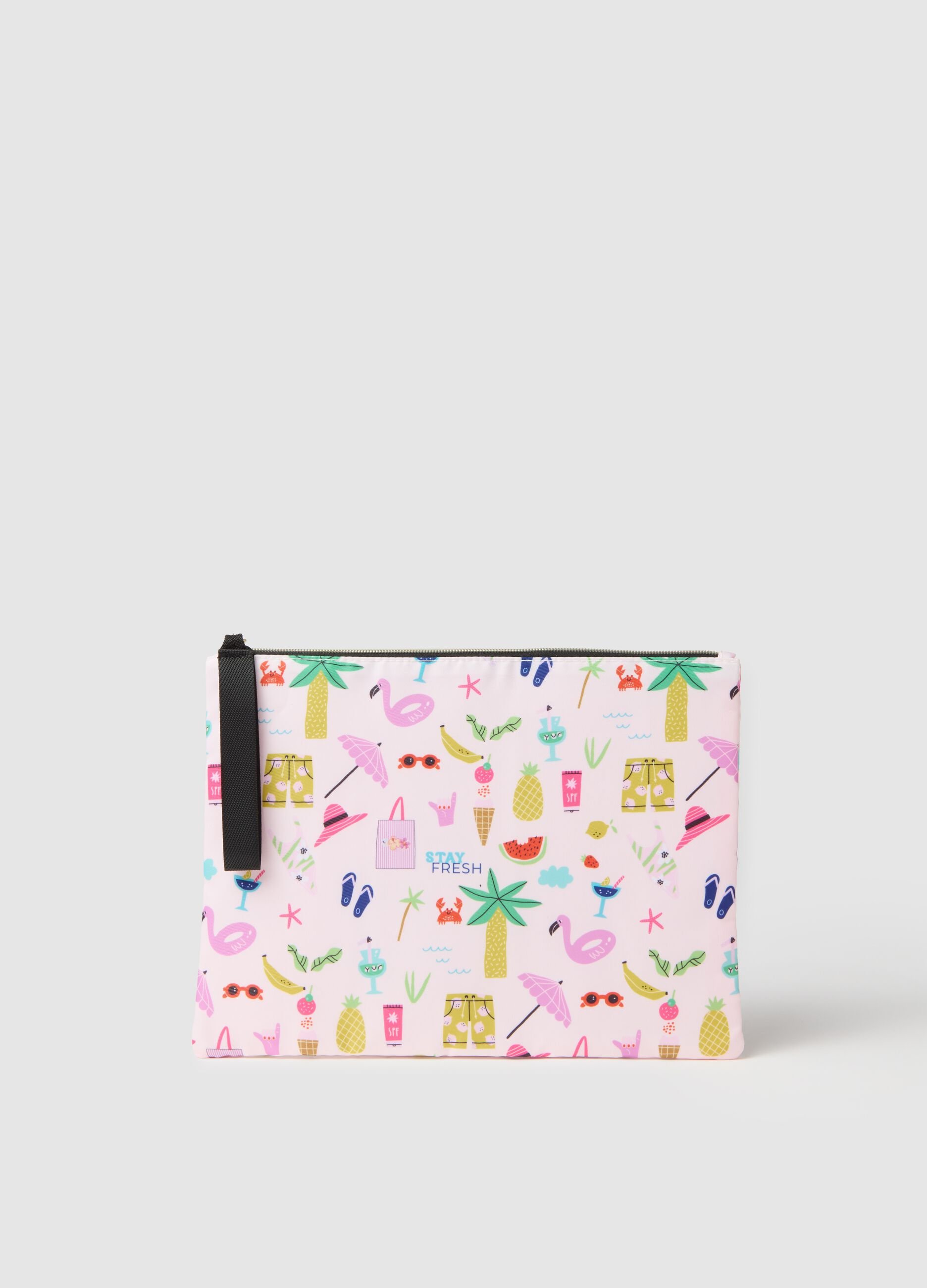 Pochette da donna in misto con fantasie estive multicolor