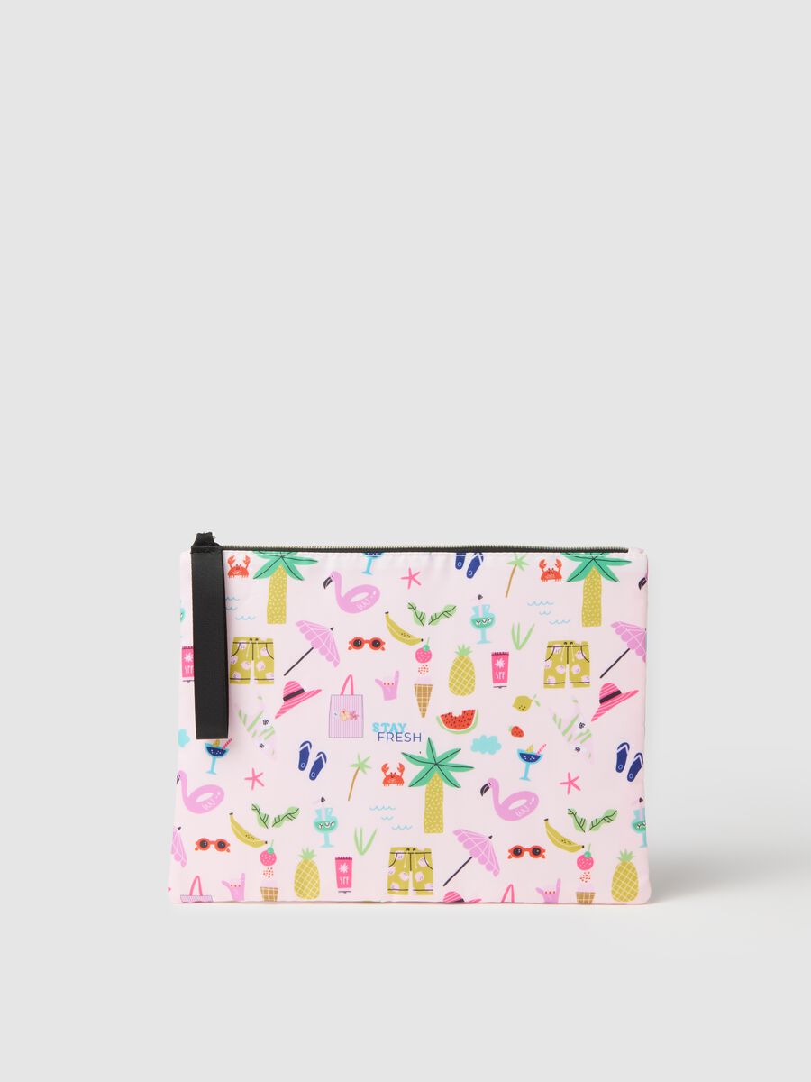 Women's multicolour summer mixed fabric clutch_0
