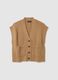 Brown long cotton-blend waistcoat with buttons and pockets_4