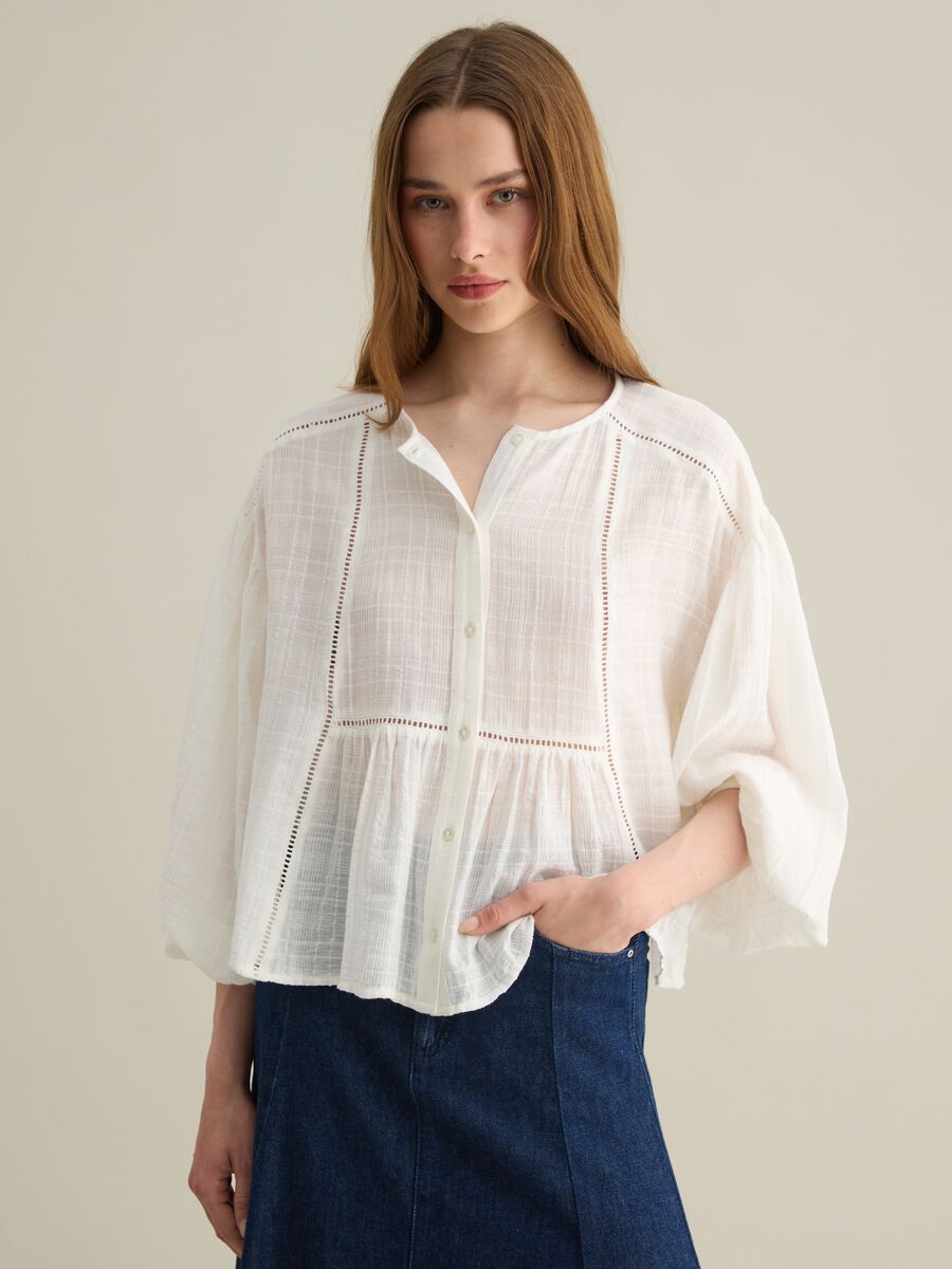 White blouse in cotton_0