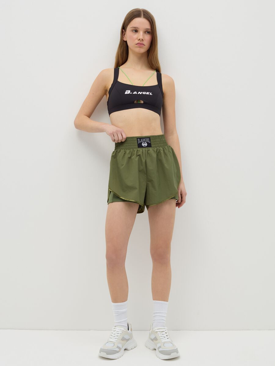 Cropped sports tank top with fluorescent details_1