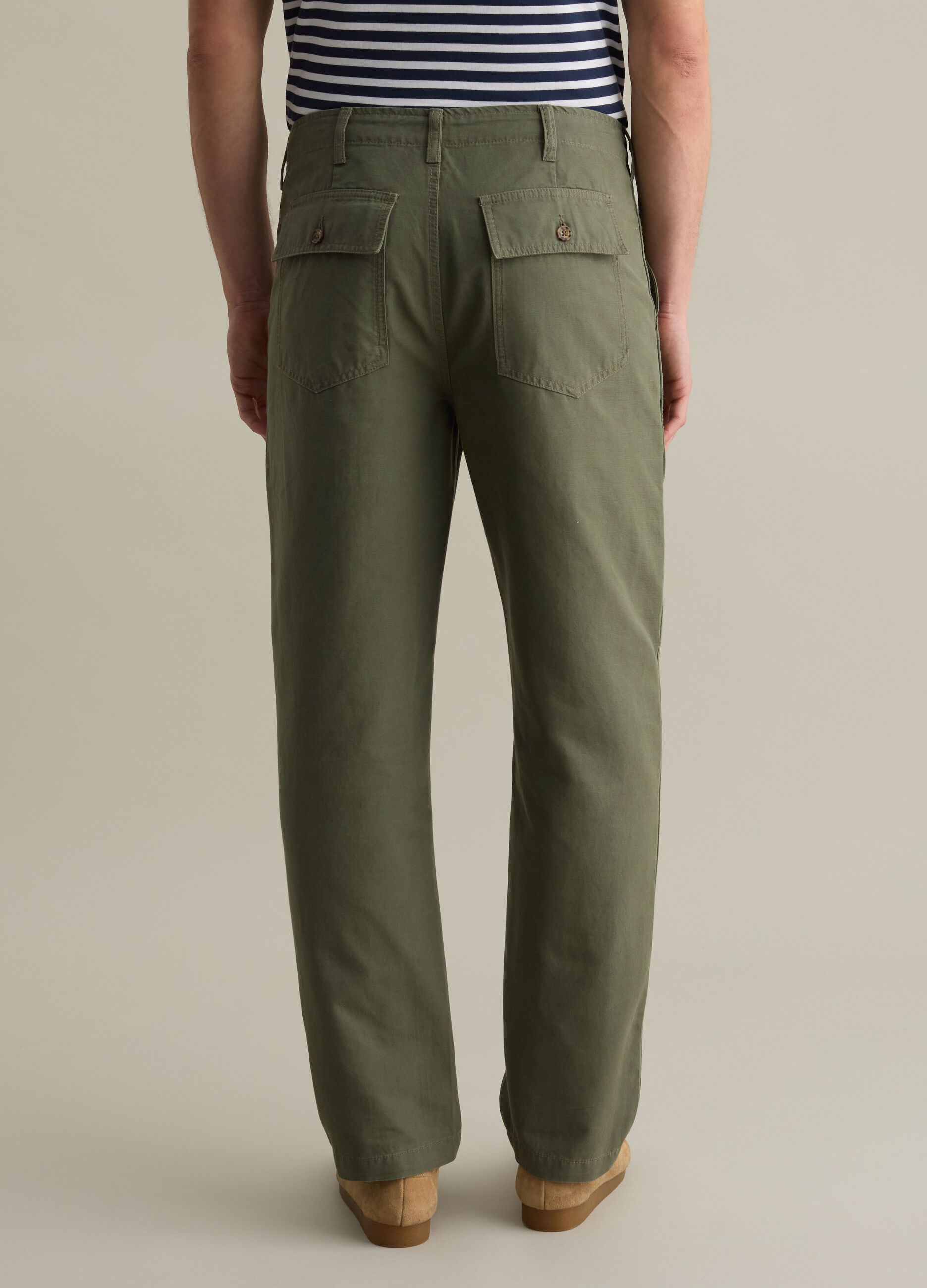 Pantalone chino in cotone e lino