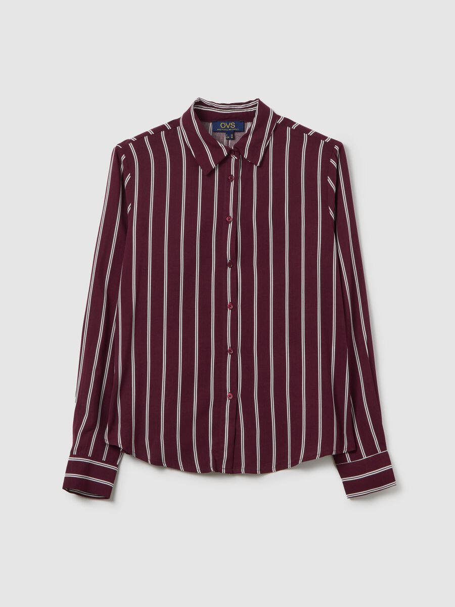 Bordeaux Striped Viscose Shirt_4