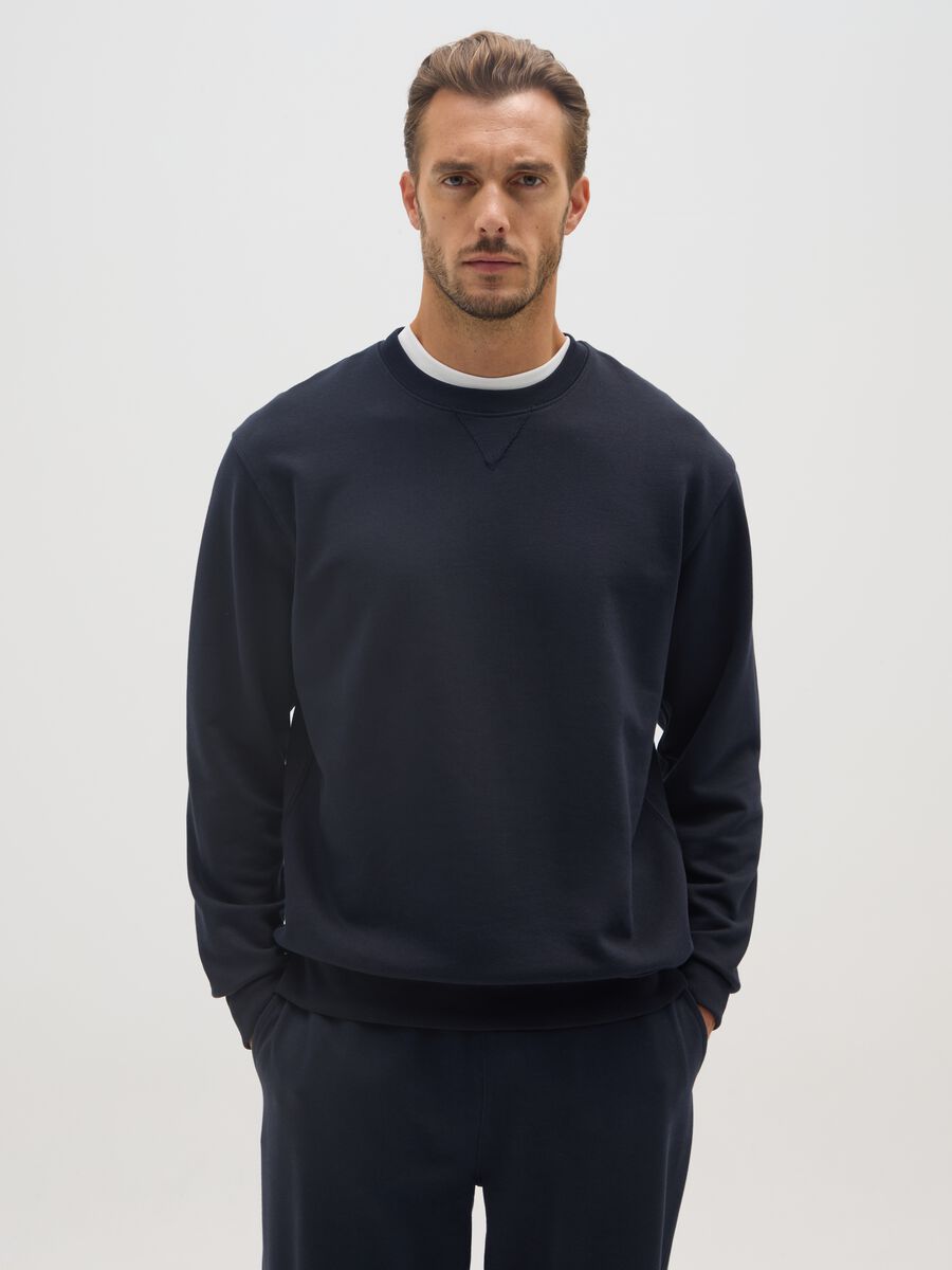 Pure cotton blue sweatshirt regular fit_0