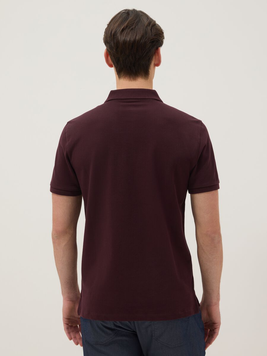 Purple slim fit pure cotton polo shirt_2