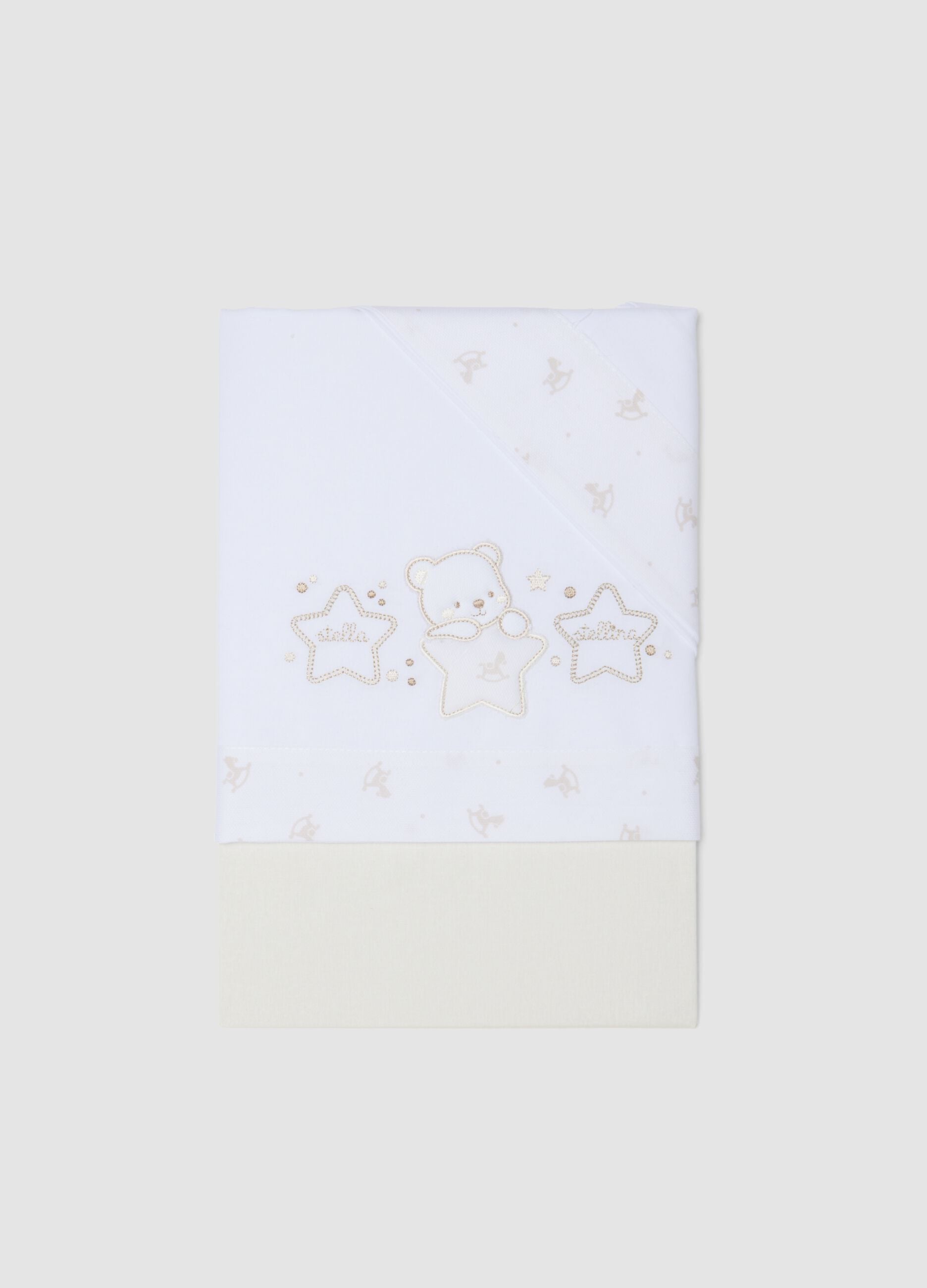 White pure cotton baby sheet with embroidery