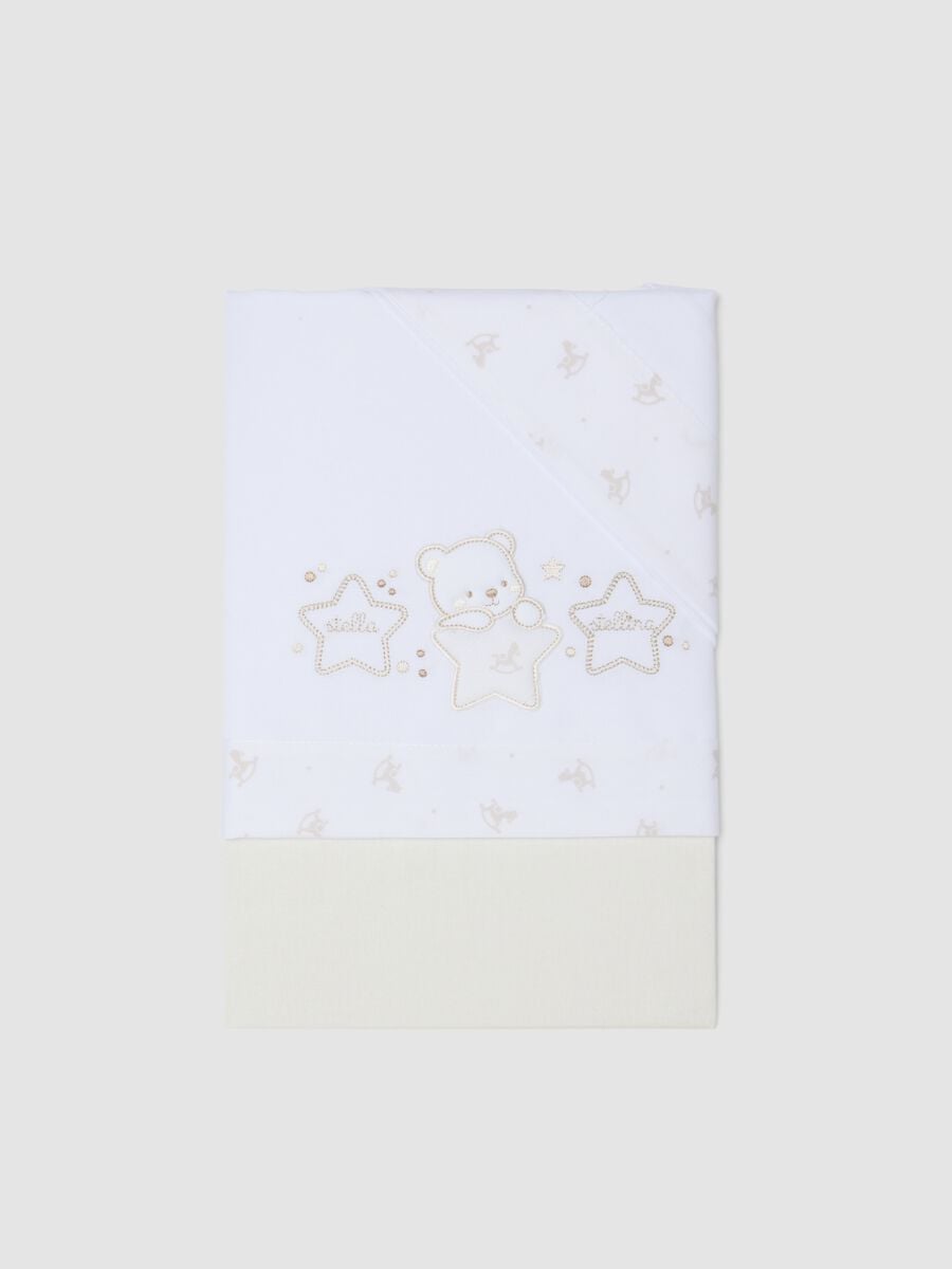 White pure cotton baby sheet with embroidery_0