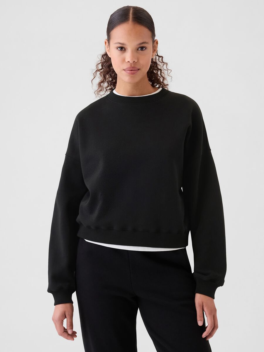 Black Crew Neck Sweatshirt_0