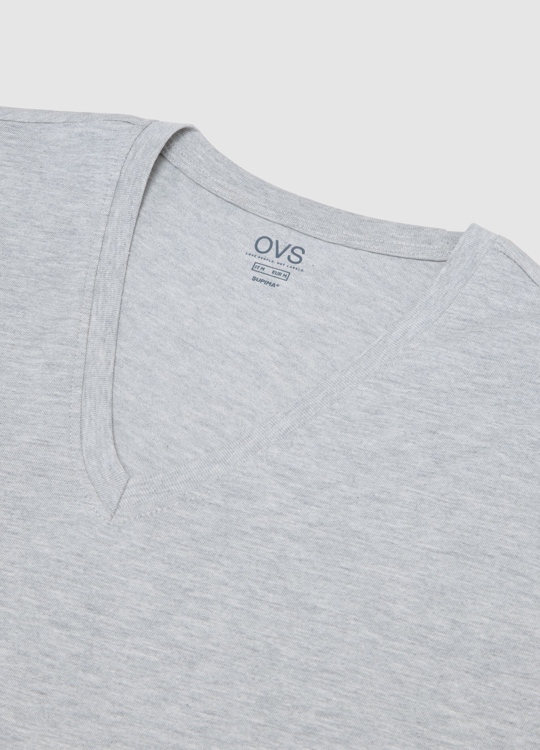 Bipack di t-shirt in puro cotone grigie regular fit