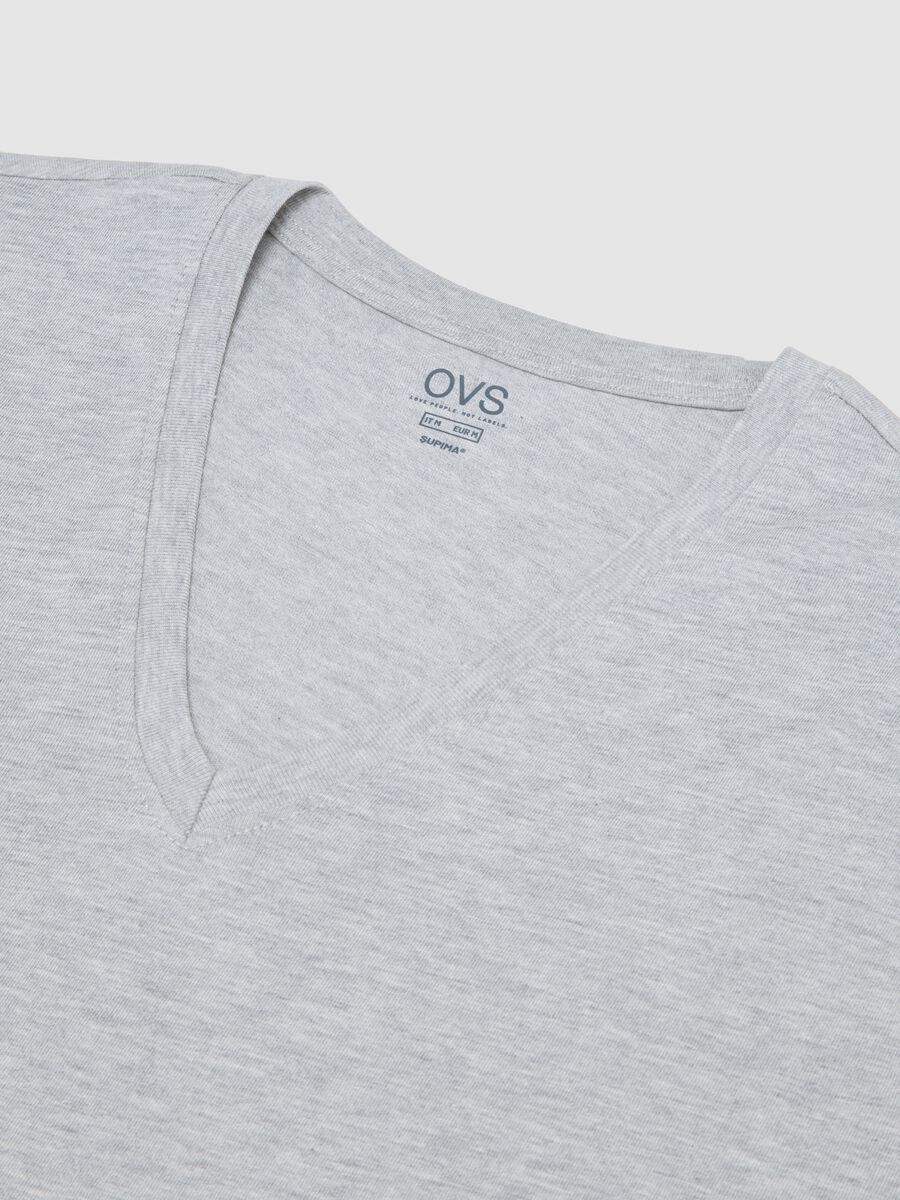 Bipack di t-shirt in puro cotone grigie regular fit_5