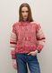 Maglione rosso regular fit con motivo jacquard_1