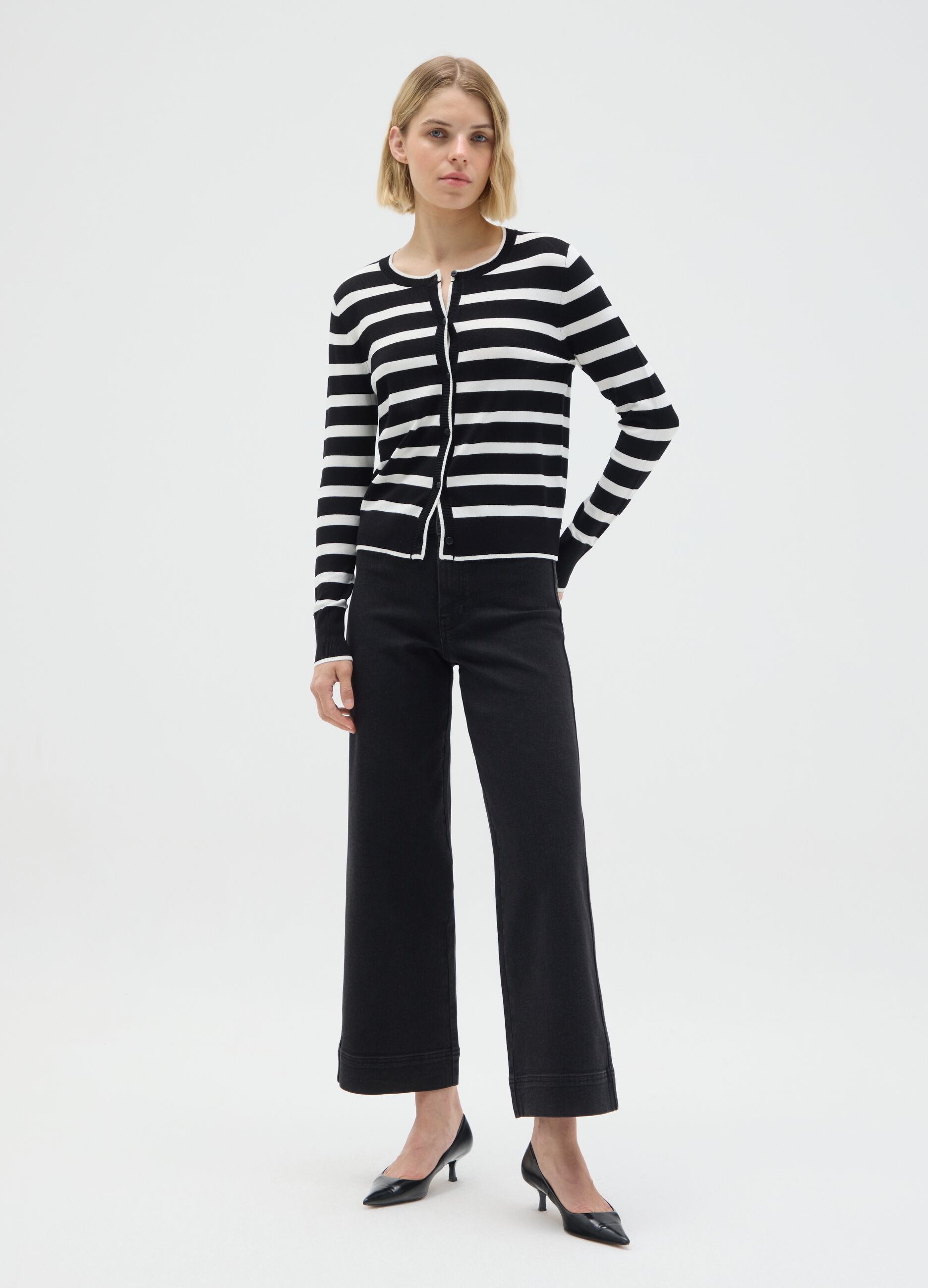 Multicolour regular fit stretch blend cardigan
