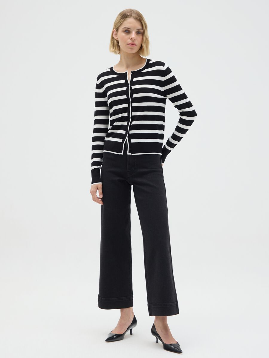 Multicolour regular fit stretch blend cardigan_1
