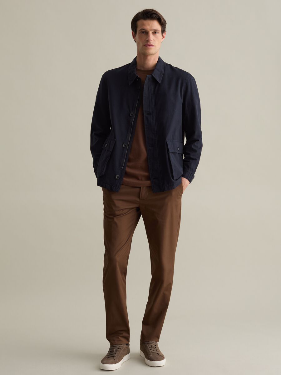 Linen and cotton shacket with pockets_1