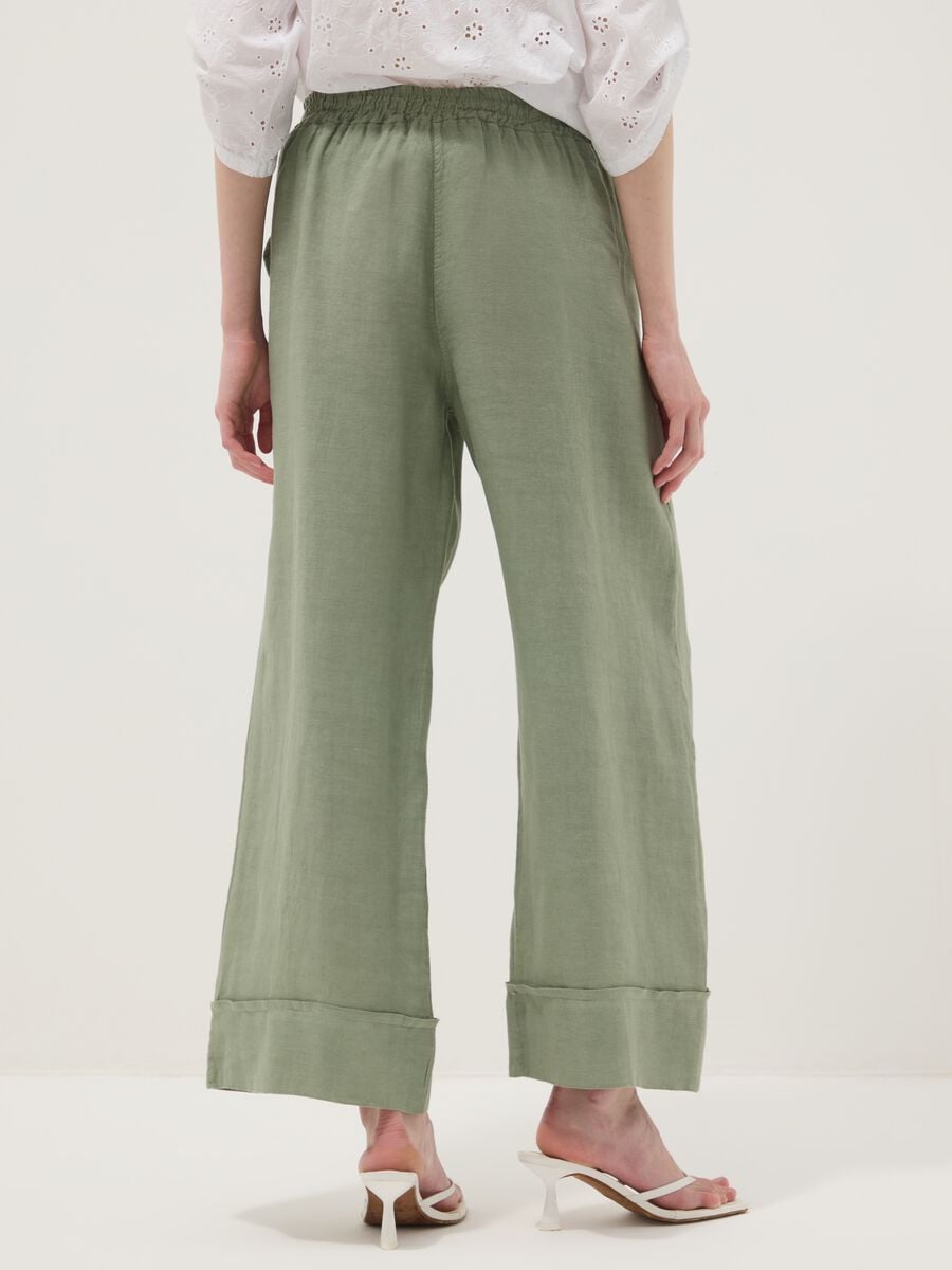Green pure linen regular-fit trousers_2