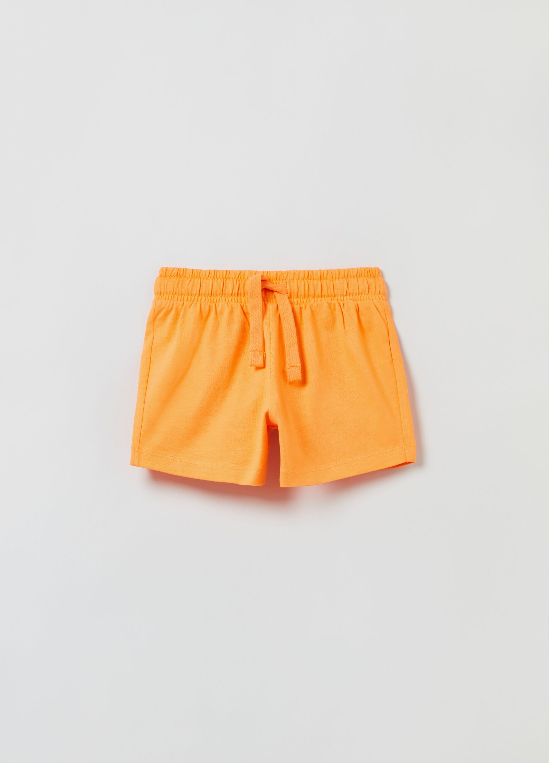 Cotton shorts with drawstring