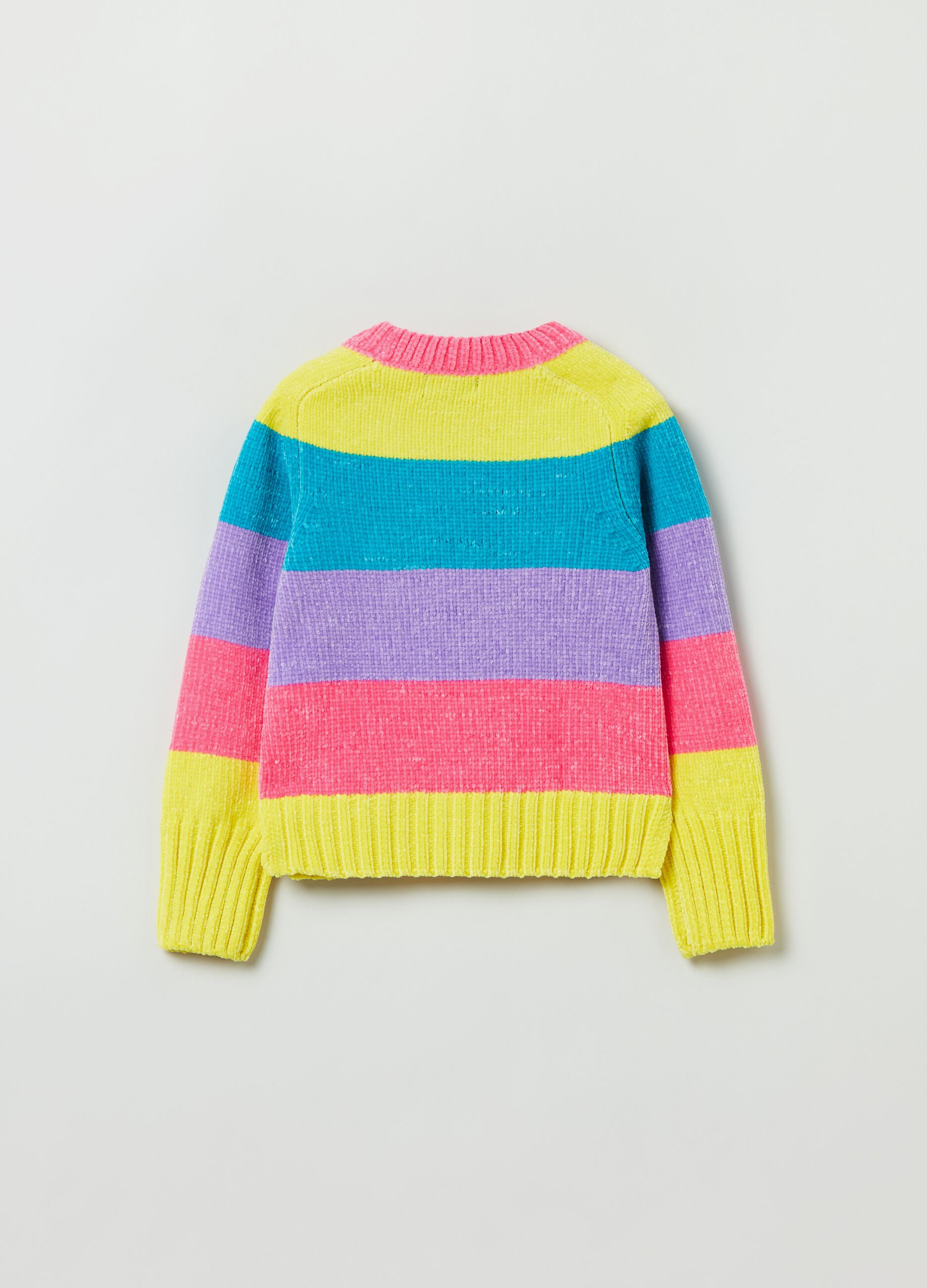 Pullover in ciniglia con fantasia a righe _1