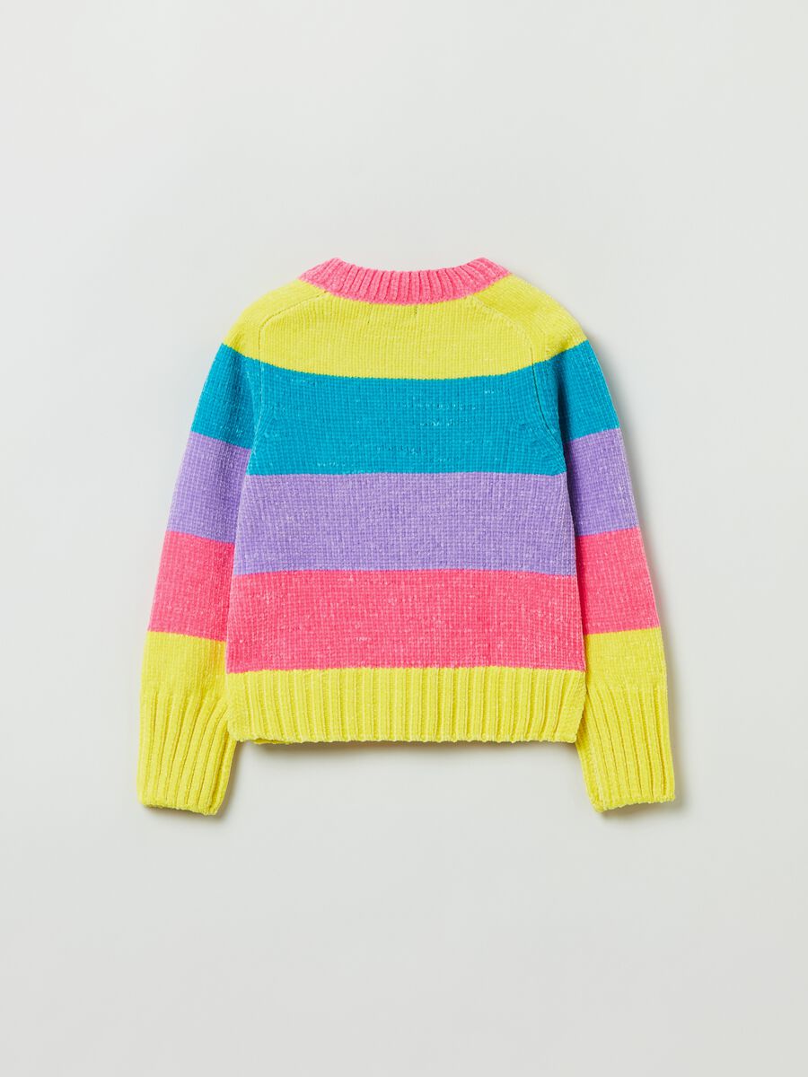 Pullover in ciniglia con fantasia a righe _1