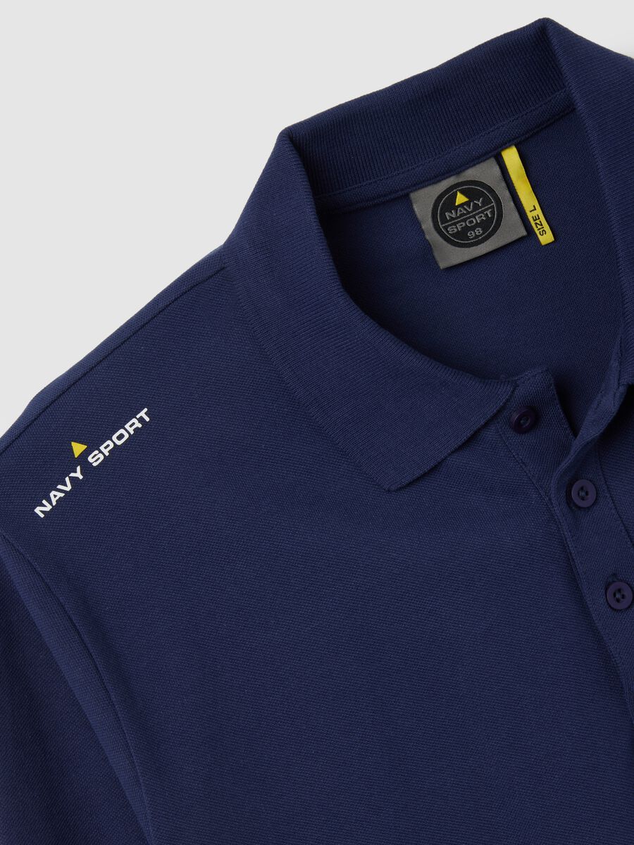 Polo in puro cotone blu_5