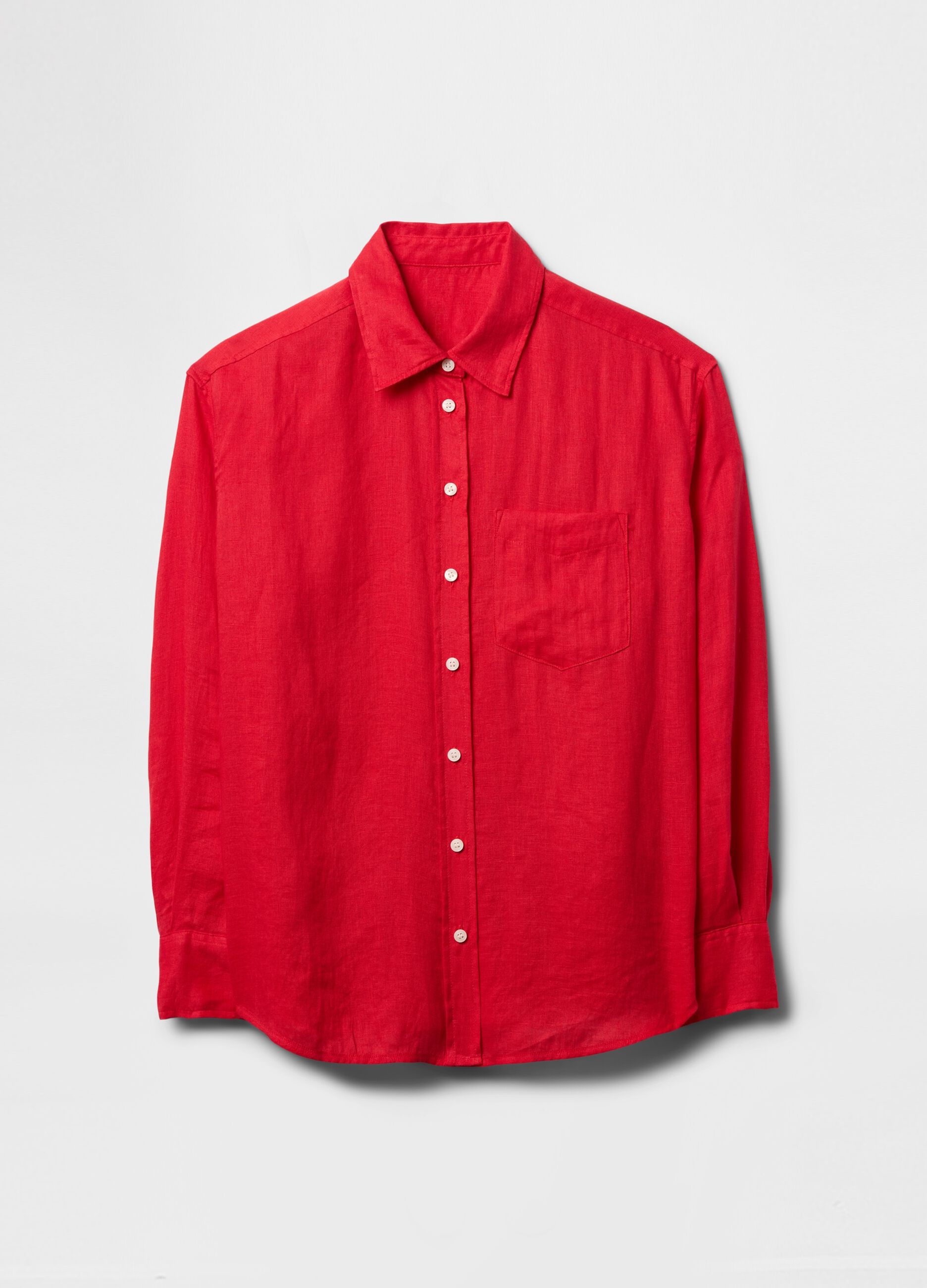 Red Pure Linen Shirt Gap