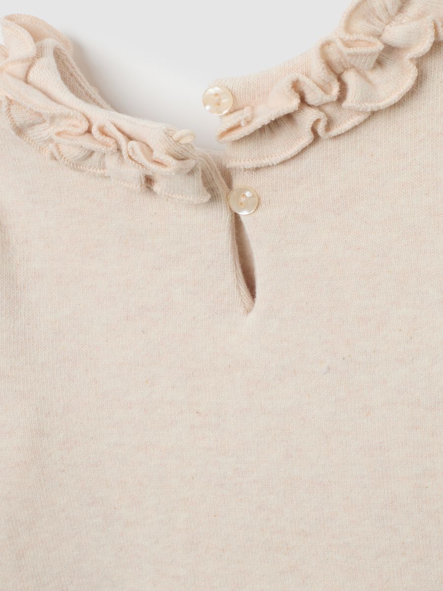 Girls' beige cotton-blend sweater in regular fit_3