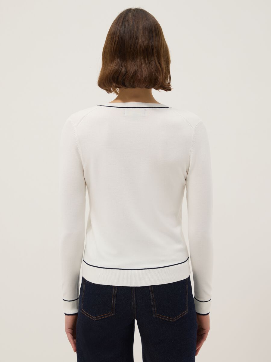 Cardigan in misto viscosa bianco regular fit con bottoni_2