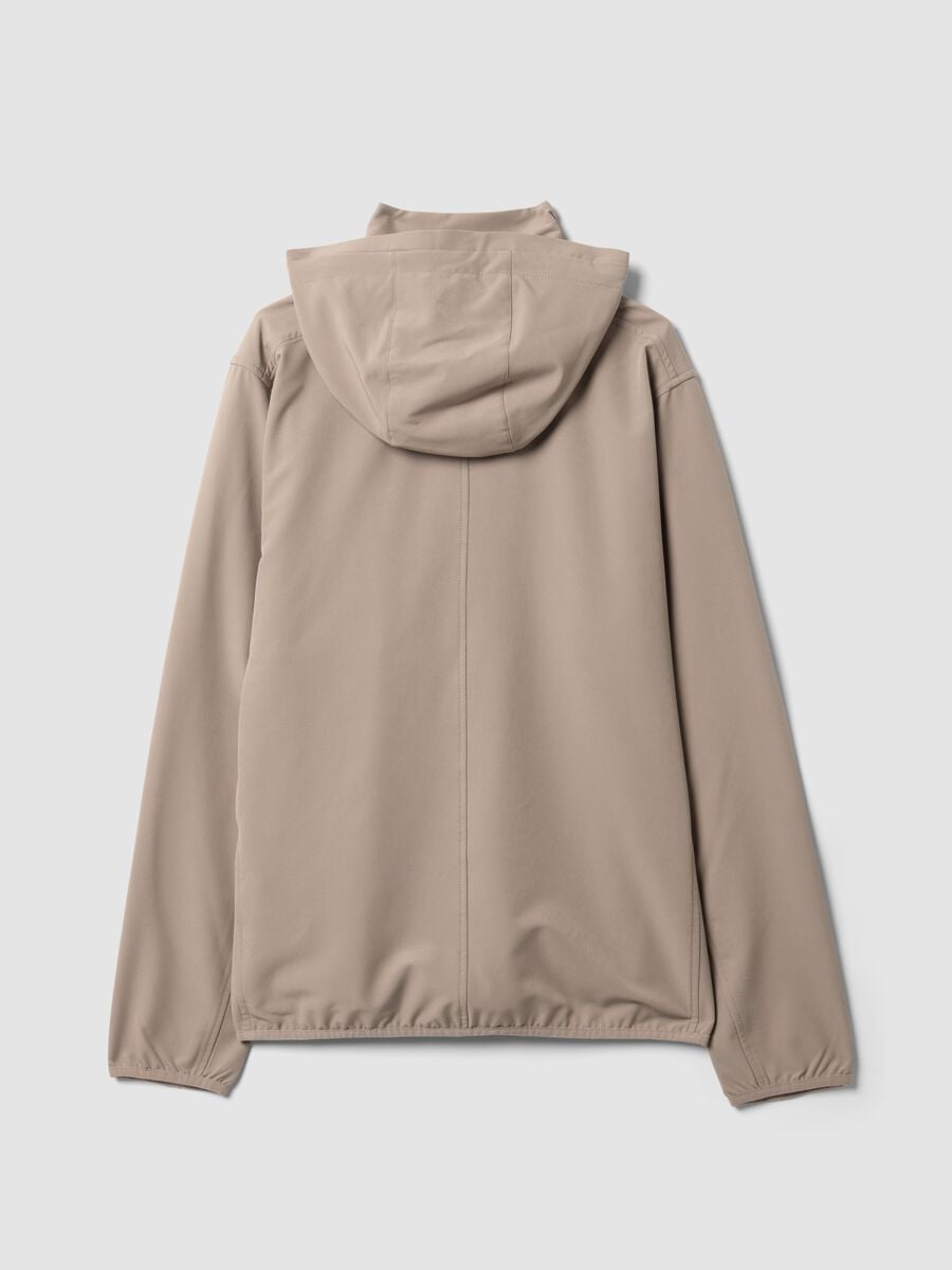 Giacca beige con cappuccio in tessuto elasticizzato regular fit_6