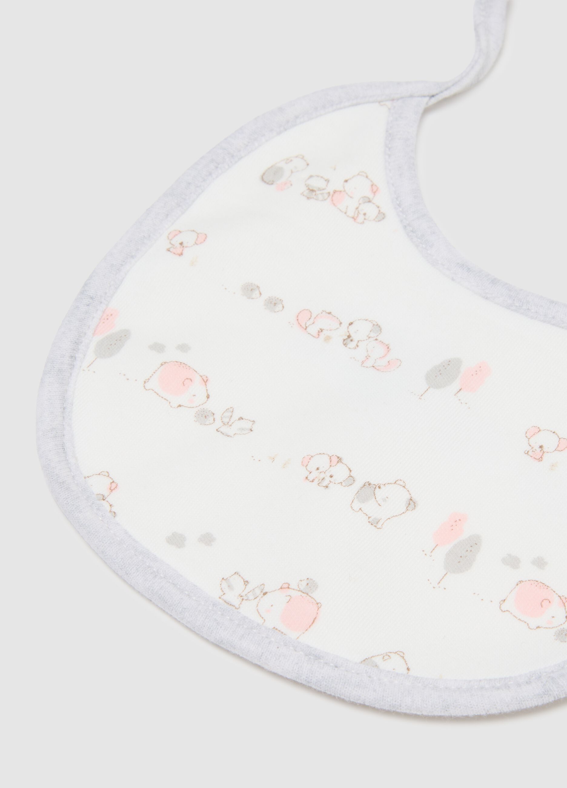 Two-pack multi-coloured pure cotton baby bibs