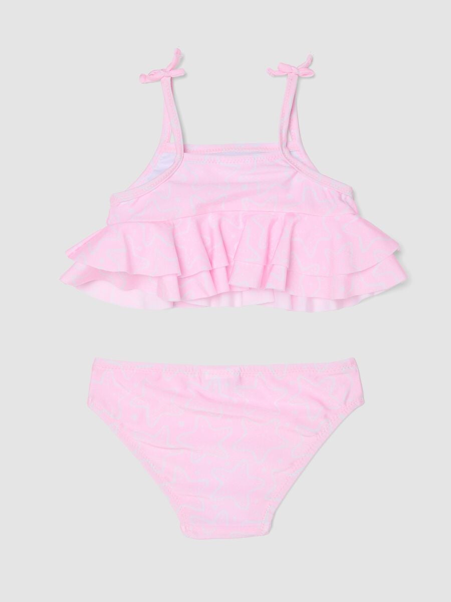 Pink stretch bikini with ruffles_1
