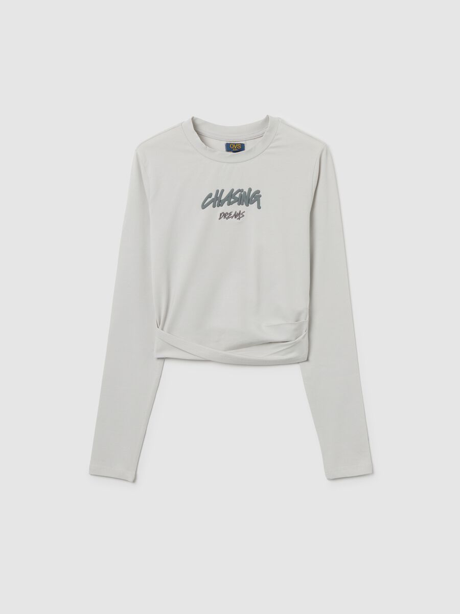 Maglia da ragazze in cotone elasticizzato bianca regular fit_3