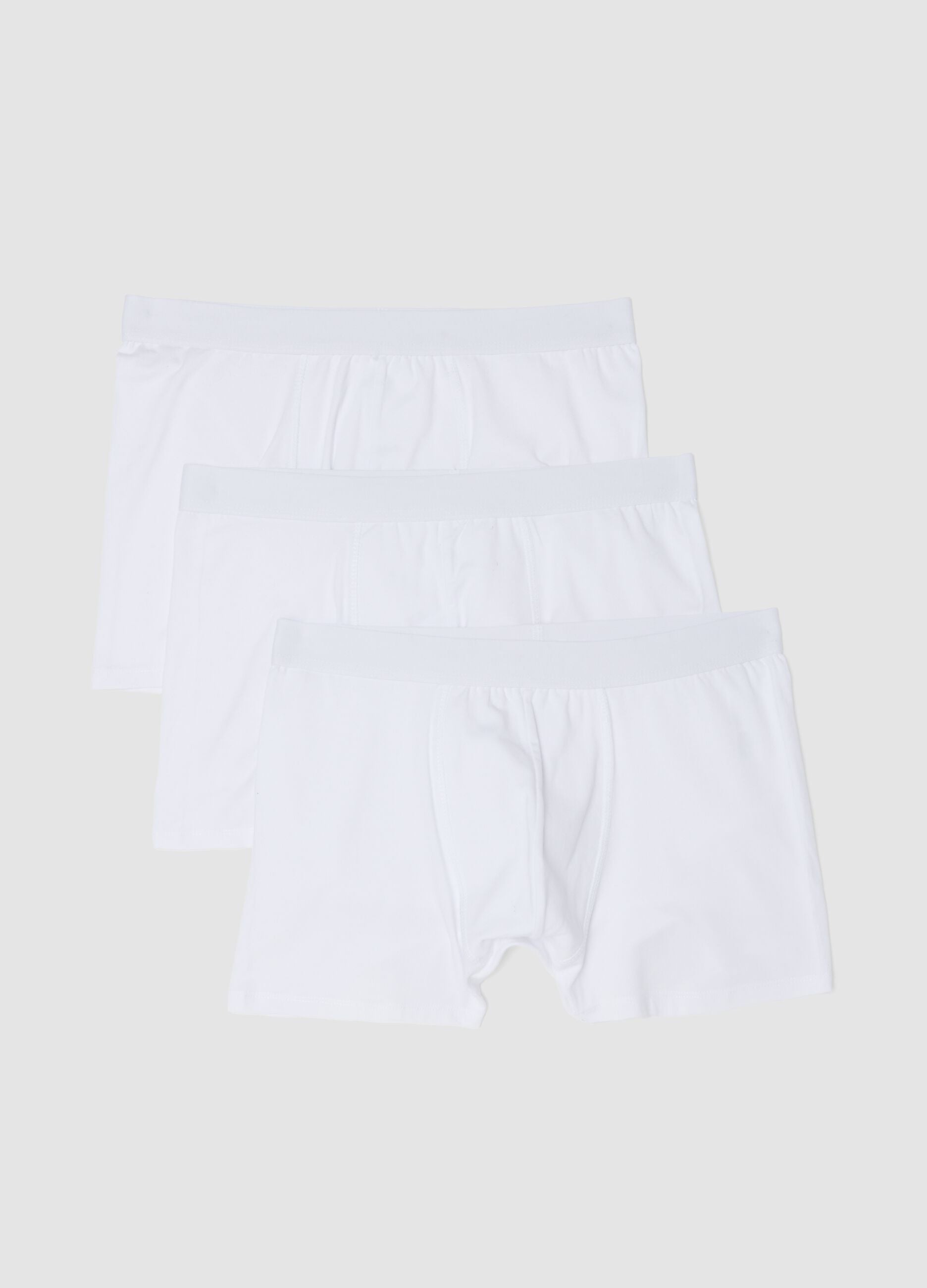 3-pack of white organic cotton boxers