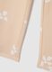 Leggings skinny da bambina in cotone beige con stampe floreali_3