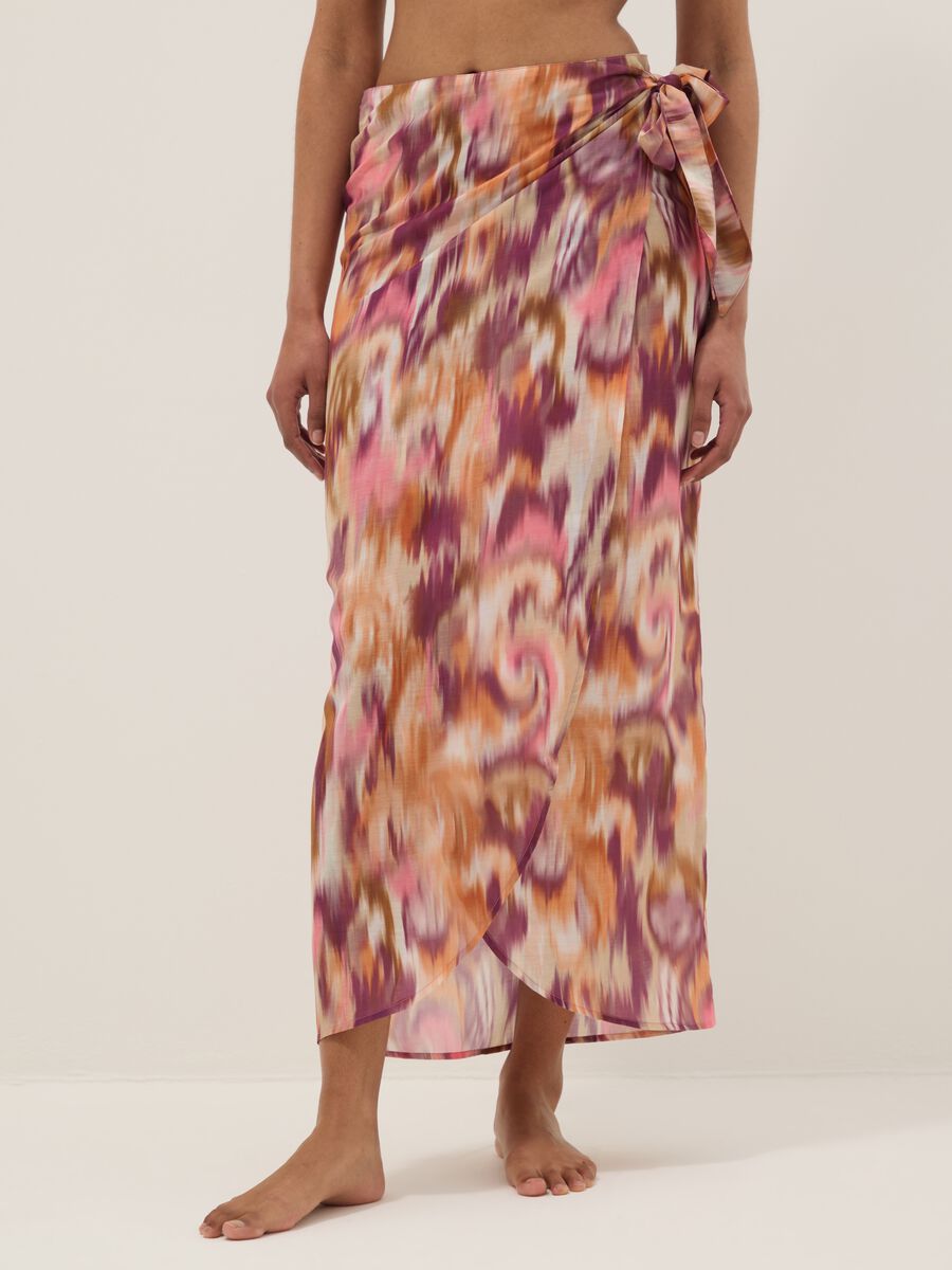 Long multicolour patterned sarong_1