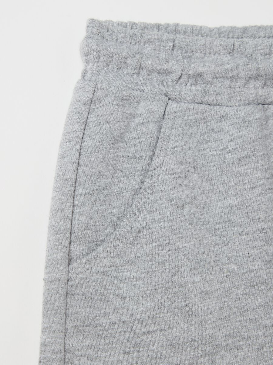 Bermuda shorts in French terry with drawstring_2