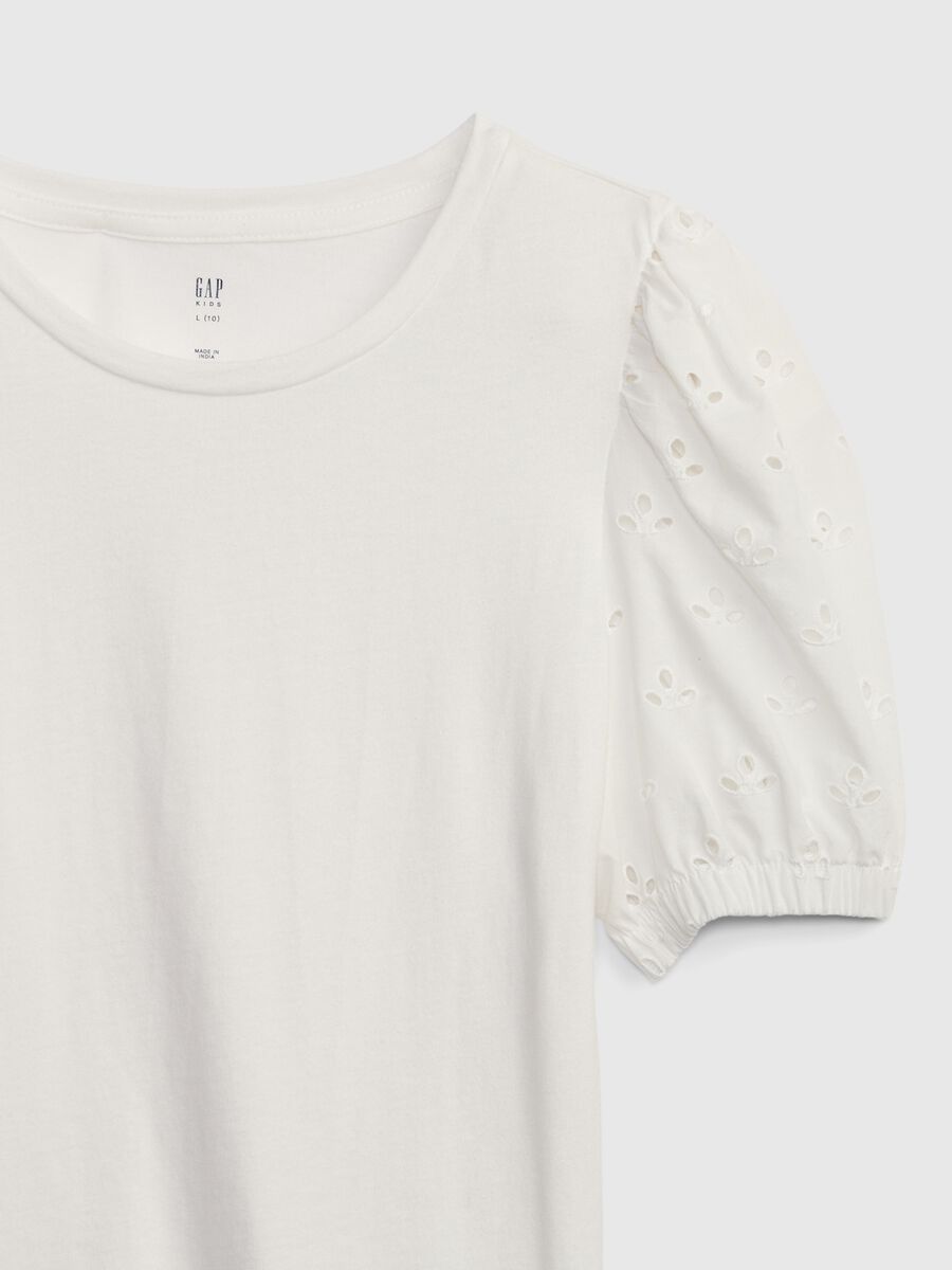 T-shirt with broderie anglaise sleeves_2