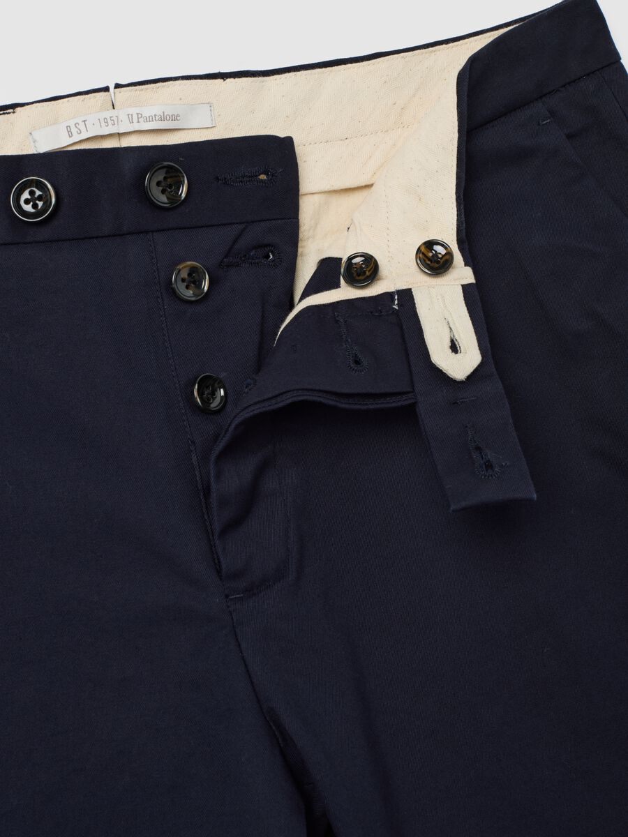 Pantaloni in cotone elasticizzato blu slim fit_5